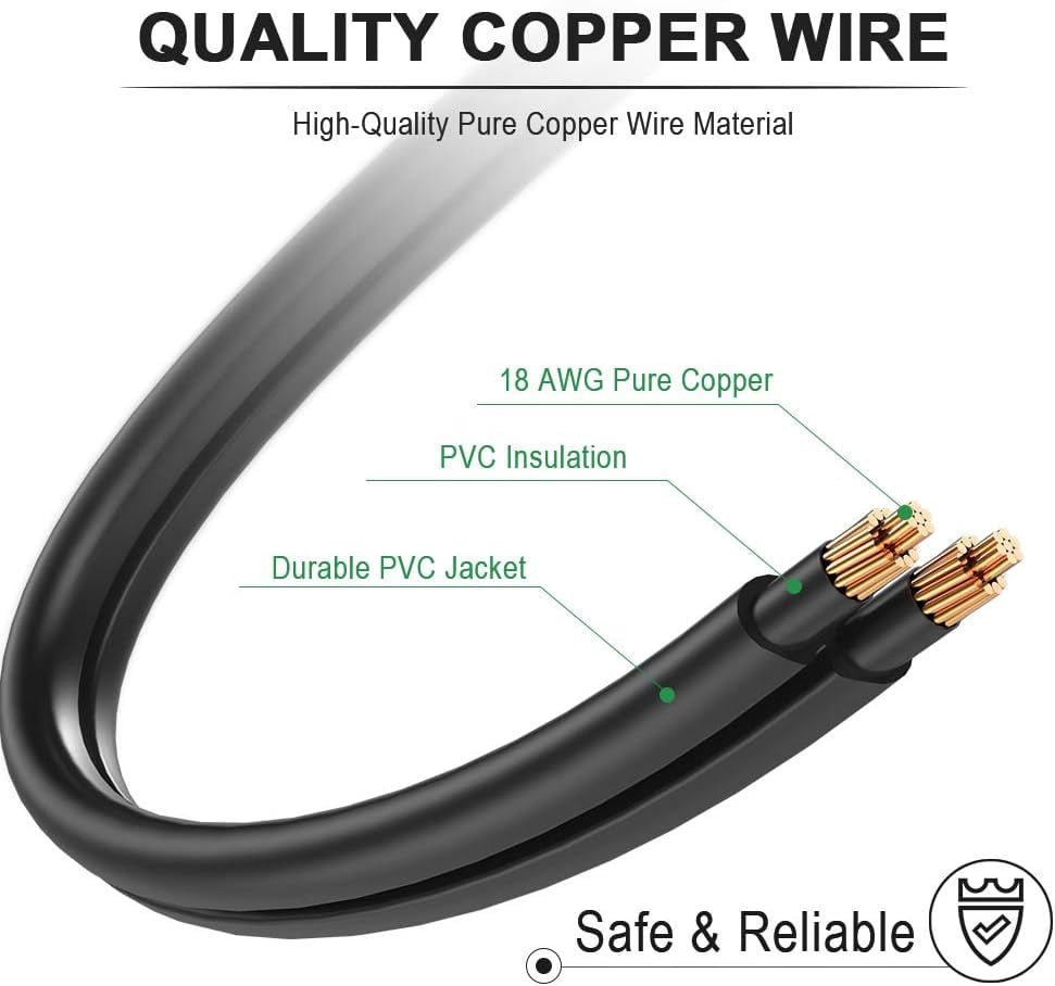BICMICE 6Ft Polarized Power Cord for Vizio LED TV Smart HDTV, IEC320 C7 to NEMA 1-15P