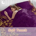 thumbnail image 3 of Vintage Purple Twin Size Comforter Set, Yellow Flower Lace Baroque Ethnic Style Bedding for All Seasons, 4 Pcs Bed Set, 1 Quiltcover (68"x86") ,1Sheet(67"x116"), 2Pillowcases (30"x20"), 3 of 12