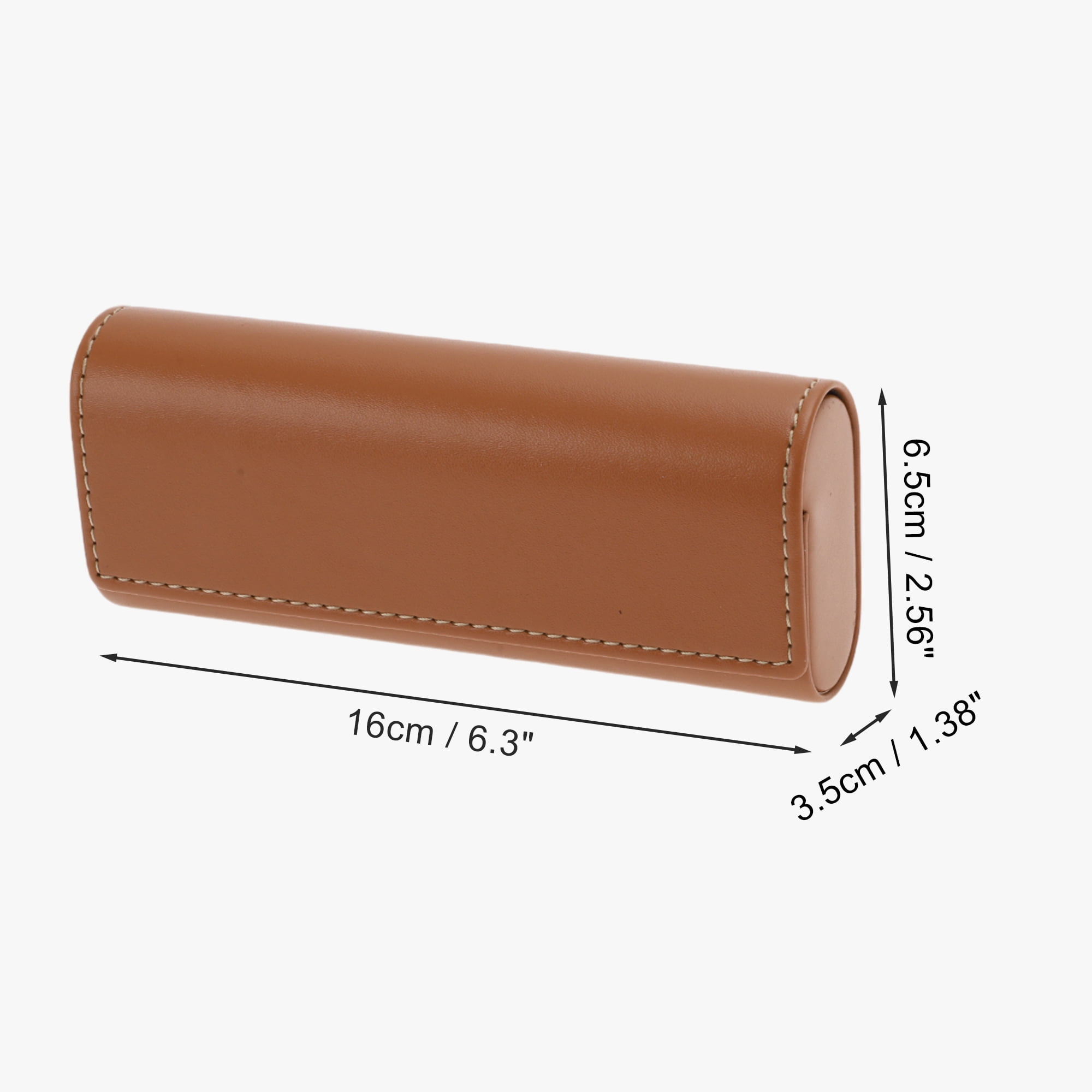 Unique Bargains Oval Eyeglasses Case Portable Eyeglasses Storage Brown
