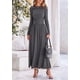 thumbnail image 5 of Vestido largo PRETTYGARDEN para mujer, primavera 2025, manga larga, 5 of 9