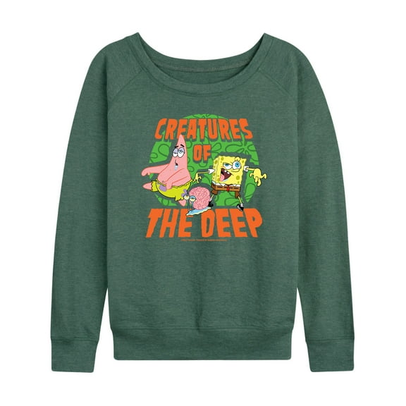 SpongeBob SquarePants - Creatures Of The Deep - Women's Lightweight French Terry Long Sleeve Shirt