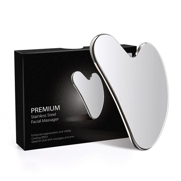 Herramienta facial Gua Sha Daubigny de acero inoxidable para rostro y cuerpo