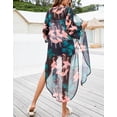 thumbnail image 5 of Swimsuit Coverup for Women Kimino Cardigan Bathing Suit Cover Ups Flamingo Print Beach Coverup Alsol Lamesa, 5 of 6