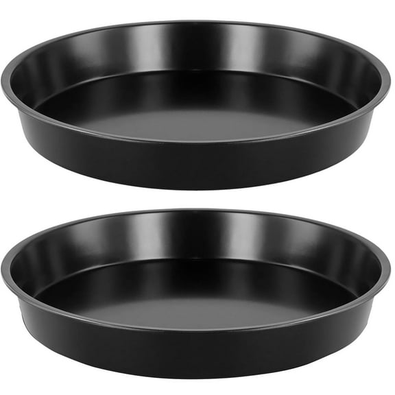 2 Pcs Round Pizza Baking Tray,Bexikou 7 inch Non Stick Round Baking Tray,Carbon Steel Pizza Pan,Heavy Duty Pizza Tray for Baking Oven, Making Pizza, Home Kitchen
