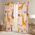 thumbnail image 2 of Homewish Pink Orange Giraffe Curtains Pack of 2 (42x84 Each) for Child, Kawaii Butterfly Animal Curtains Blackout, Cartoon Theme Bedroom Curtains, Living Room Curtains Decor, 2 of 6