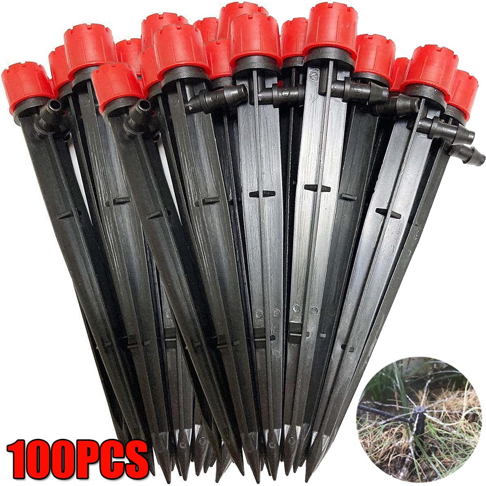 50PCS Irrigation Drippers for 4mm/7mm Tube 360 Degree 8 Holes Adjustable Dripper 