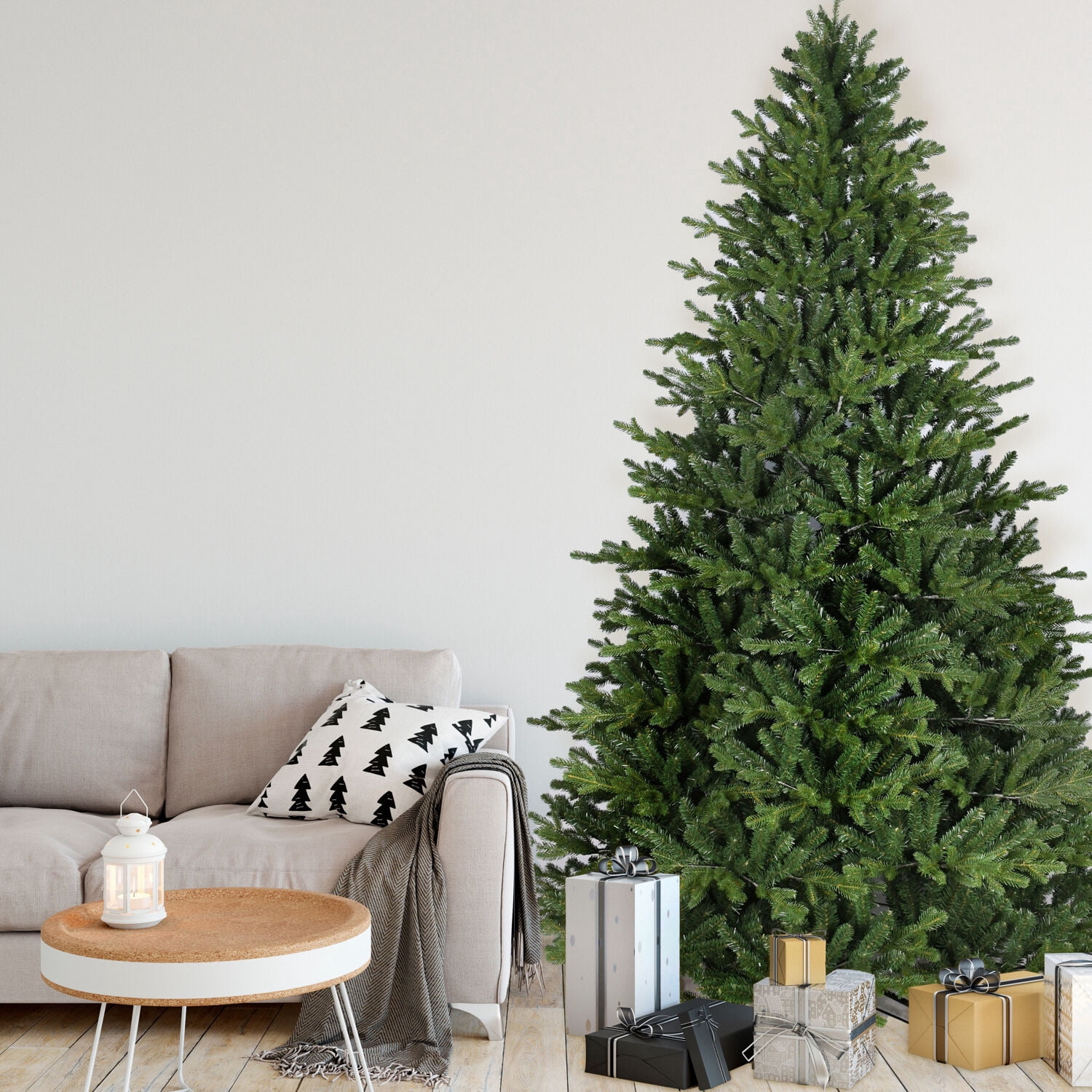 Christmas Time 6.5 Ft. Saint Nicholas Pine Christmas Tree with Metal Stand | No Lights | 2788 Mixed PE & PVC Tips | Festive Indoor Holiday Decor | Green | CT-SN065-NL