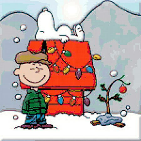 Peanuts Snoopy and Charlie Brown Christmas Tree Counted Cross Stitch (Best Cross Stitch Patterns)