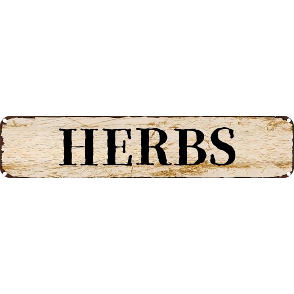 Vintage Metal Tin Sign Herbs Retro Wall Decor for Home, Cafe, and Garden - Aluminum Sign for Men & Women 4"x16"