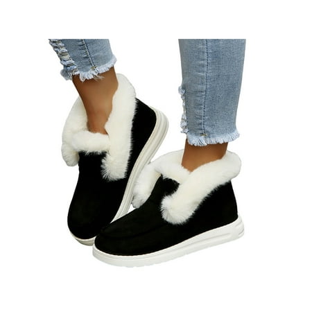 

Ymiytan Womens Snow Boots Anti-Slip Warm Winter Slip On Shoes Outdoor Ankle Booties