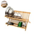 thumbnail image 3 of PENGXIANG Dish Drying Rack Foldable Bamboo Bowl Drying Rack Bamboo Organizer Flatware Holder Air Drying Plates Shelf for Kitchen Home, 3 of 9