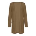 thumbnail image 4 of Yrmaups Loose Fit Long Sleeve Cardigan for Women, Casual V Neck Blouse, Flowy Soft Knit Cover Up for Beach Travel Office Daily Wear, Khaki XL, 4 of 6