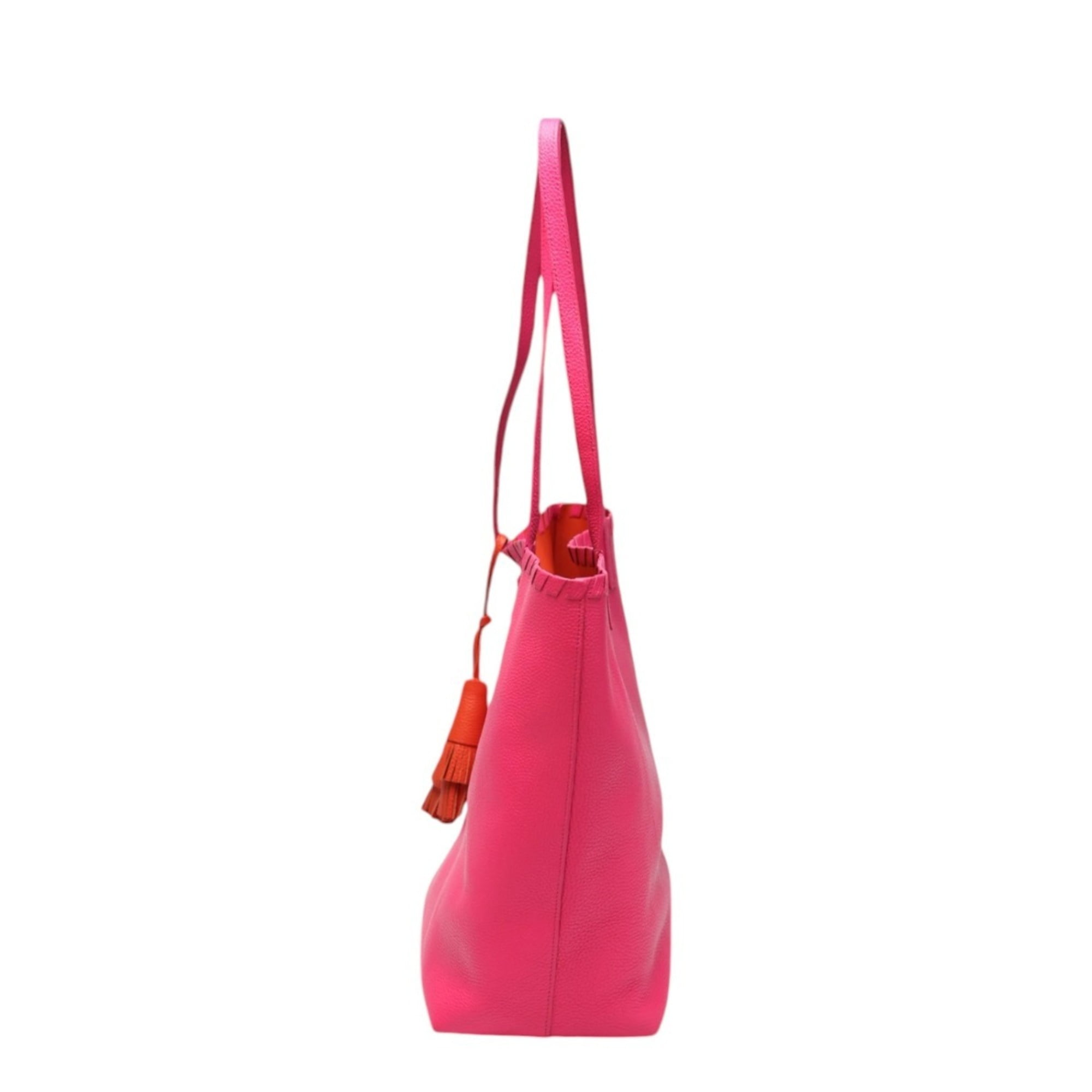 Pre-Owned Kate Spade tote bag in pink leather with tassel detail. (Good)