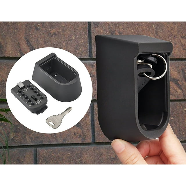 HURRISE 10-Digit Outdoor Key Safe Box Combination Security Keys Holder Lock Wall Mounted,Punch Button Key Storage