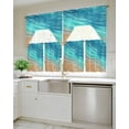 thumbnail image 4 of Aqua Ombre Coastal Swag Valance and Tier Curtains 24'' Length Set, Summer Nautical Beach Ocean Seaside Light Filtering Kitchen Curtains, Tier Curtain Valances for Bathroom/Living Room/Bedroom/Café, 4 of 6