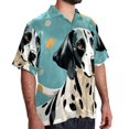 thumbnail image 2 of Spotted Dog Men's Short Sleeve Shirts with Spread Collar Tops, Casual Printed Poplin Shirt, Button Down Short Summer Beach Shirts - Unisex, 2 of 6