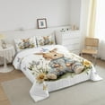 thumbnail image 3 of Erosebridal Cute Bunnies Bedding Sets King with Comforter, Floral Rabbit Duvet Insert, Happy Easter Decor, Reversible, 3 of 7