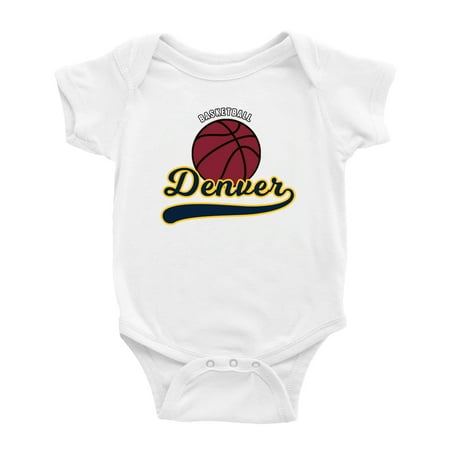 

Cute Denver Baby Outfits Basketball Fan Sports Baby Clothes (White 0-3 Monthes)