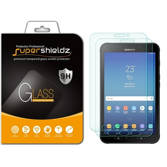 [2-Pack] Supershieldz for Samsung Galaxy Tab Active2 (8 inch) Tempered Glass Screen Protector, Anti-Scratch, Anti-Fingerprint, Bubble Free