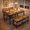 Brown, variant on 43" Dining Room Table Set for 2-4, 4 Piece Retro Wooden Kitchen Table Set with Bench and 2 Chairs with Storage Rack, Small Space and Breakfast Nook
