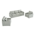 thumbnail image 7 of Euroco Cozy Upholstered Sofa Set Oversized Comfy Cloud Sofa Double Cushion Sofa Group Plush Cushion Sofa Couch for Living Room, Light Grey, 7 of 7