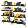 thumbnail image 6 of Fairy Floating Shelves, Rustic Wood Shelves, 4 Sets of Wall Mounted Shelf, 4.3x6.1x16.5inches, Black & Gold, 6 of 6