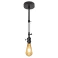 thumbnail image 1 of FSLiving RV Adjustable Telescoping Rod Wall Light with 3-Way Socket 12V Retro Matte Black Decorative Light Ceiling Light Hallway Light Fixtures,E26 Semi Flush Mount for RV Camper - 1 Light, 1 of 6
