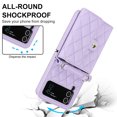 thumbnail image 2 of Allytechgroup Galaxy Z Flip 3 Wallet Case with Shoulder Strap, Premium PU Leather Multiple Cards Slots Protective Shockproof Portable Phone Case Cover for Samsung Galaxy Z Flip 3, Purple, 2 of 7