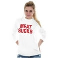 thumbnail image 3 of Meat Sucks Vegan Vegetarian Veggie Plus Size Long Sleeve Graphic Tee Shirt Brisco Brands 3X, 3 of 5