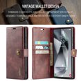 thumbnail image 3 of ELEHOLD Case For Samsung Galaxy S24 FE , 2-in-1 Vintage Leather Wallet Case Magnetic Detachable Flip Folio Stand Slim Cover with Card Slots For Samsung Galaxy S24 FE,Red, 3 of 7