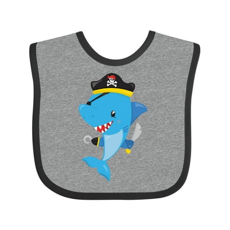 

Inktastic Pirate Shark Cute Shark Little Shark Blue Shark Gift Baby Boy or Baby Girl Bib