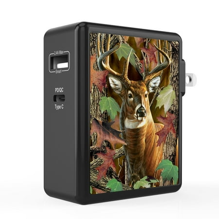

Infuze 45W Wall Charger for Samsung Galaxy S21 FE (2-Ports: Power Delivery USB-C 2.4A USB-A) with Touch Tool - Deer Hunter Camo