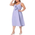 thumbnail image 2 of DARING DIVA Women's Plus Size Cute Bow Flowy Back Smocked Midi Cami Dress 4X Purple, 2 of 6