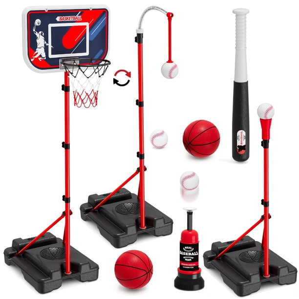 Set de canasta y pelota de baloncesto HYES 4 en 1 para niños de 3 a 5 años