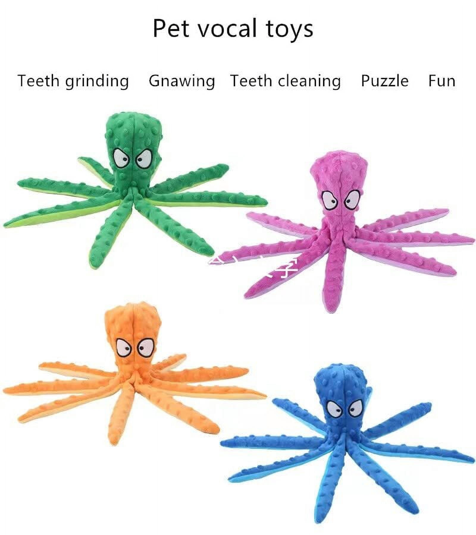 Squeaky Dog Toys for Large Dogs, No Stuffing Crinkle Paper Plush Dog Toys for Puppy Teething, Dog Toys, Durable Interactive Dog Toys for Small Medium Dogs, Dog Squeaky Octopus Toys(4 Pack)