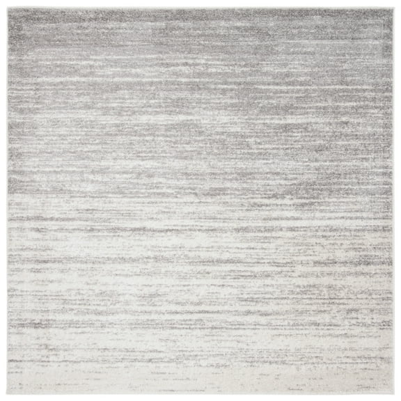SAFAVIEH Adirondack Esmond Striped Area Rug, Ivory/Silver, 9' x 9' Square