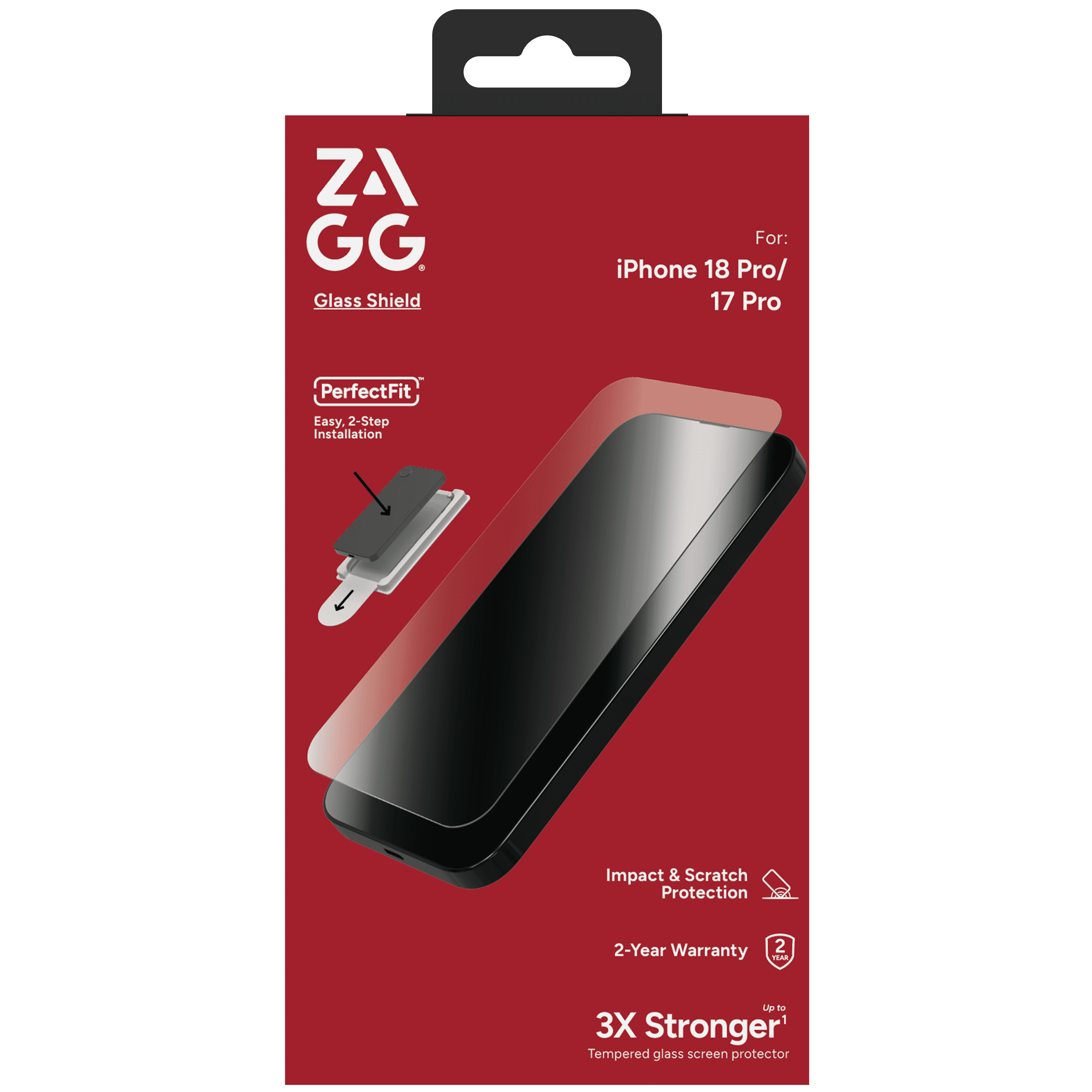 ZAGG InvisibleShield Clear Glass Screen Protector for Apple iPhone 18 Pro & iPhone 17 Pro with PerfectFit™ Installation, 3x Stronger Glass, Impact & Scratch Protection