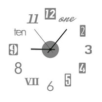 JOGZMZ DIY Wall Clock Silent Non-Ticking Frameless Large Sticker Wall Clock Kit Suitable for Home Living Room Bedroom Office Decoration Decorative Wall Clock Battery Operated