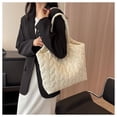 thumbnail image 4 of Nvzi Bolsa de lona de esponja para compras de verano, bolsos de hombro, color blanco, 4 of 4