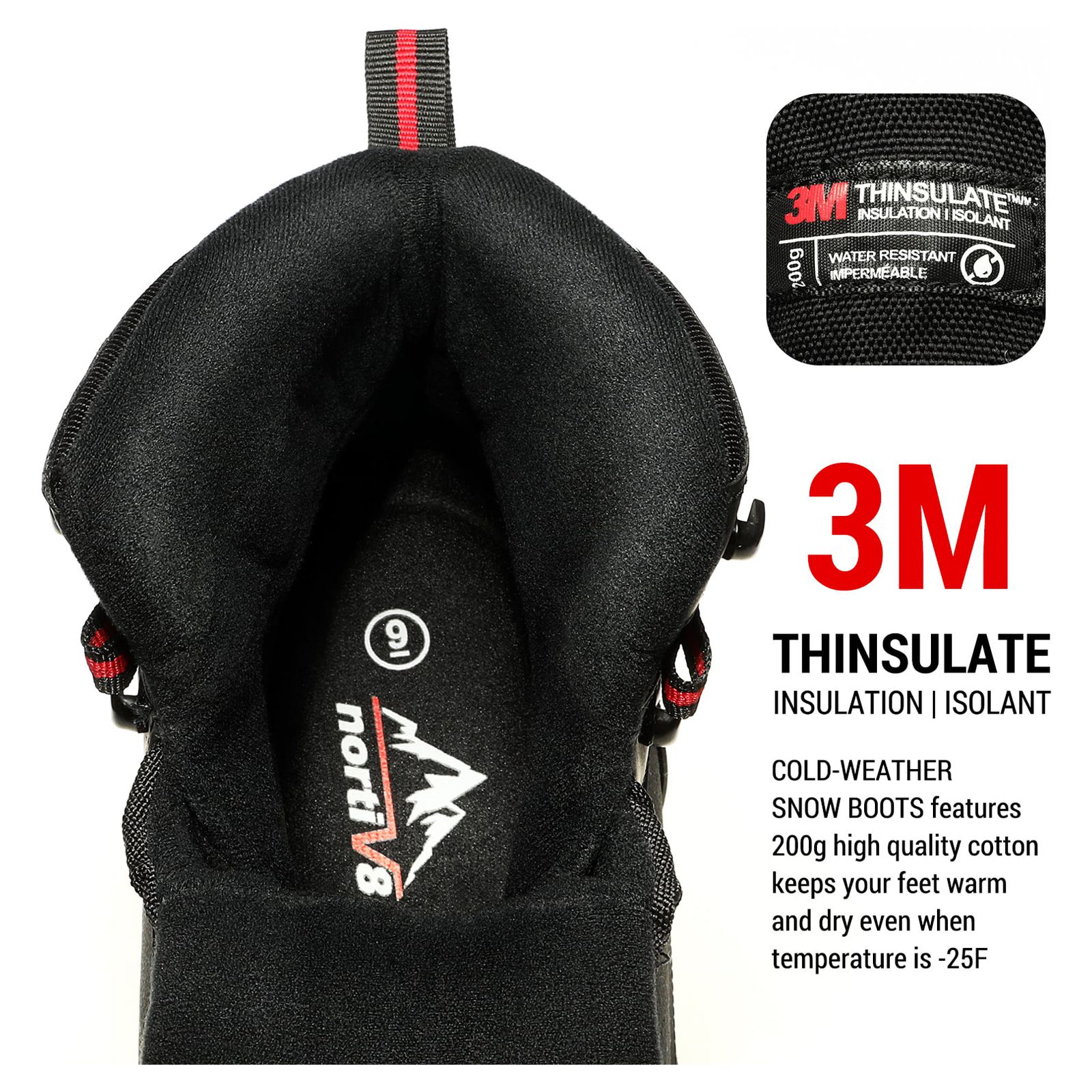 NORTIV 8 Men's Insulated Waterproof Winter Snow Boots photo 2
