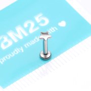 Implant Grade Titanium Star Top Internally Threaded Flat Back Stud Labret