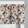 thumbnail image 5 of Ambesonne Geometric Valance & Curtain, Polygonal Modern Art, 55"x45", Orange Black White, 5 of 6