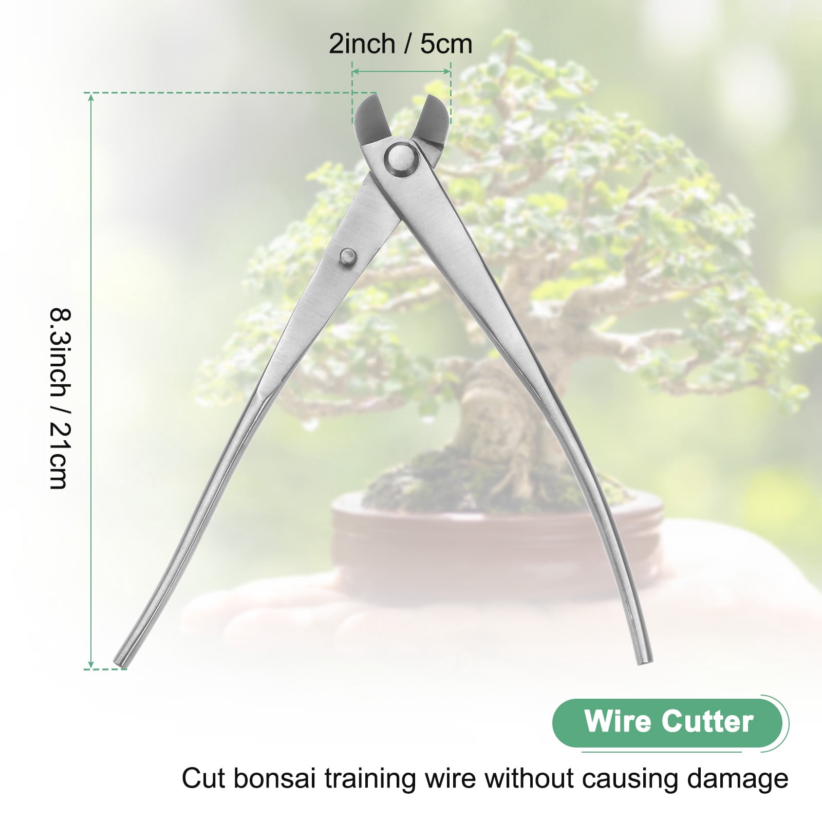1 Pack Bonsai Tool - 8.3" Stainless Steel Wire Cutter, Applying to Garden (Silver)