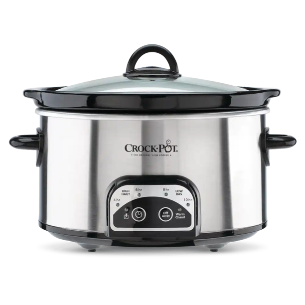 CrockPot Digital Programmable Slow Cooker, Stainless Steel, 4qt