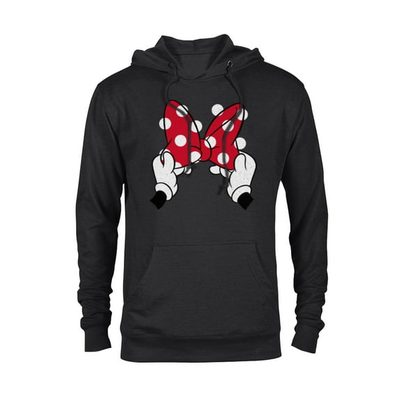 Disney Minnie Mouse's Red Polka Dot Bow - Pullover Hoodie for Adults - Customized-Black