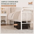 thumbnail image 5 of Amolife Twin Size Metal Platform Bed Frame with Vintage Headboard & 12.6" Under-Bed Storage, White, 5 of 8