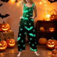 thumbnail image 5 of Women's Halloween Costume Jumpsuit Loose Fit Wide Leg Romper Overalls with Pockets, Happy Halloween Fall Harvest Festival Party Outfit M, 5 of 5