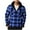Blue, variant on Men Big and Tall Plaid Cardigan Hooded Button down Fleece Warm Long Sleeve Fall Winter Coats Jackets