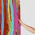thumbnail image 3 of COMIO Shower Curtain Abstract Multicolored Expressionist Work of Art Vibrant Rainbow White, 3 of 6