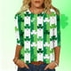 thumbnail image 1 of Xuyuer Women St Patricks Day Sweatshirts Lucky Clover Blouse Irish Shamrock Pullover 3/4 Sleeves Graphic Tops, 1 of 6